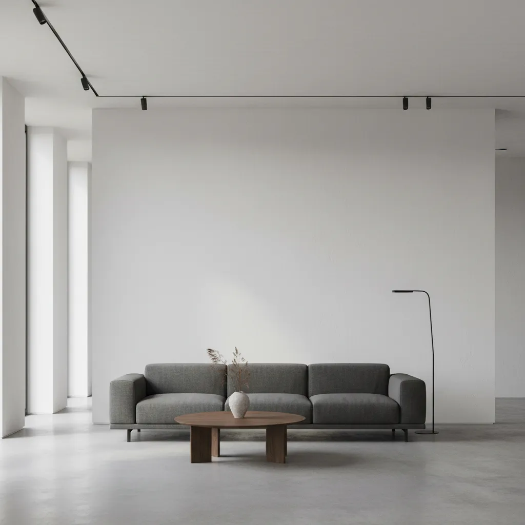 Interior contemporáneo con espacios abiertos y decoración mínima