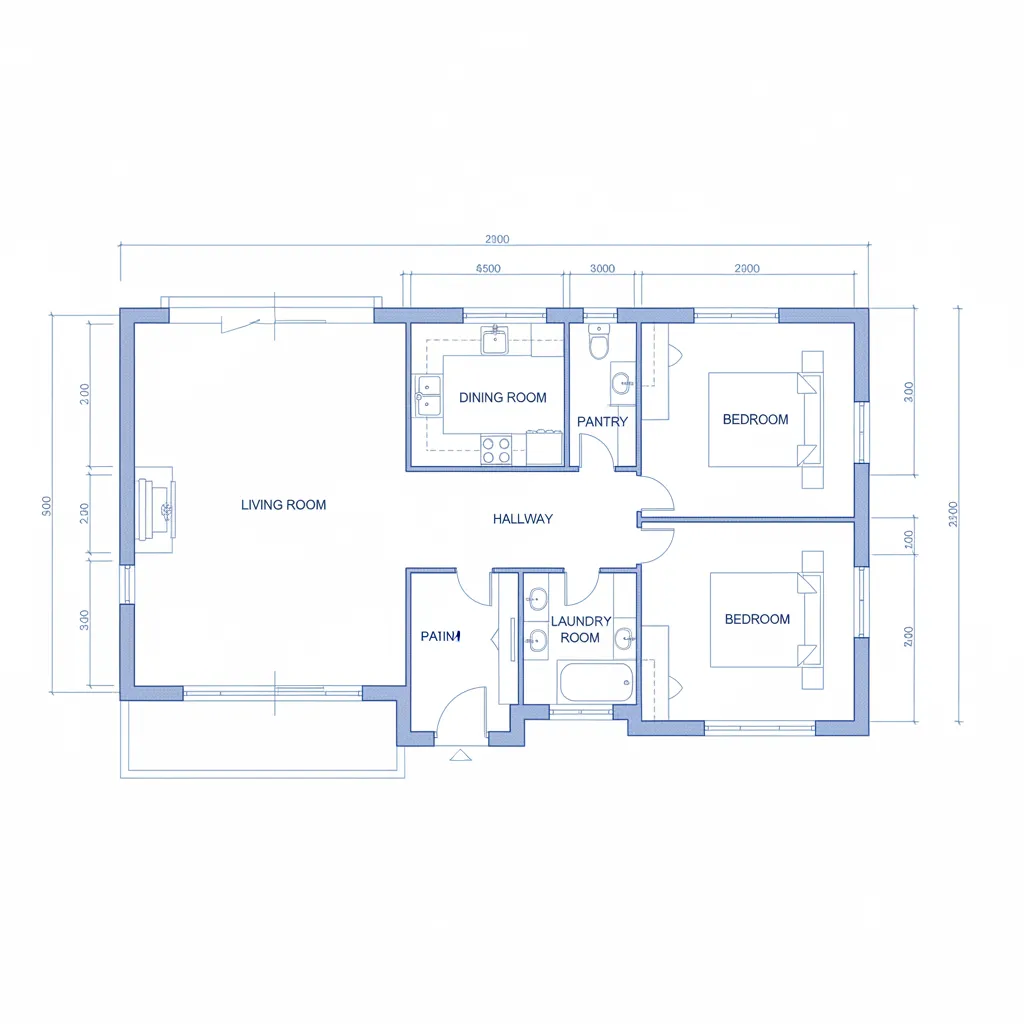 Contoh gambar denah rumah sederhana dengan skala 1:100