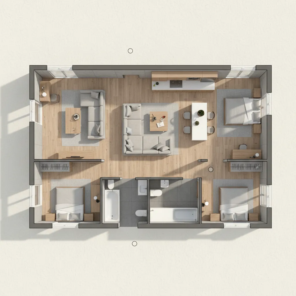 Contoh Denah Rumah 2 Kamar yang Nyaman & Efisien
