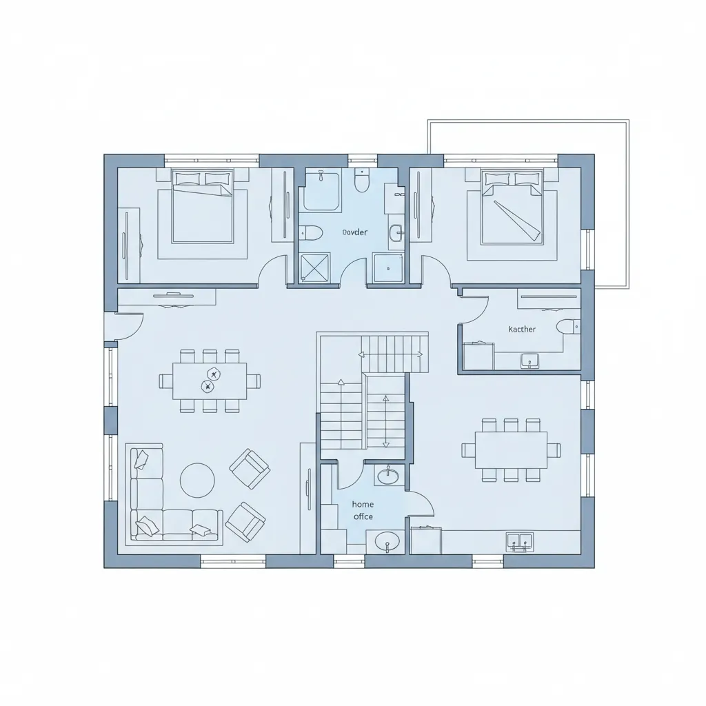 Contoh layout rumah dua lantai dengan pembagian ruang