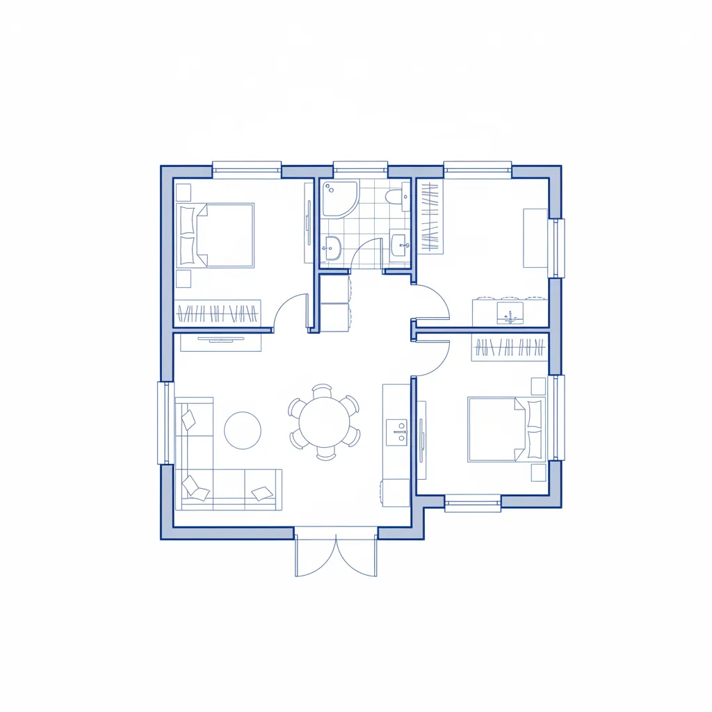 Contoh denah rumah kecil dua kamar