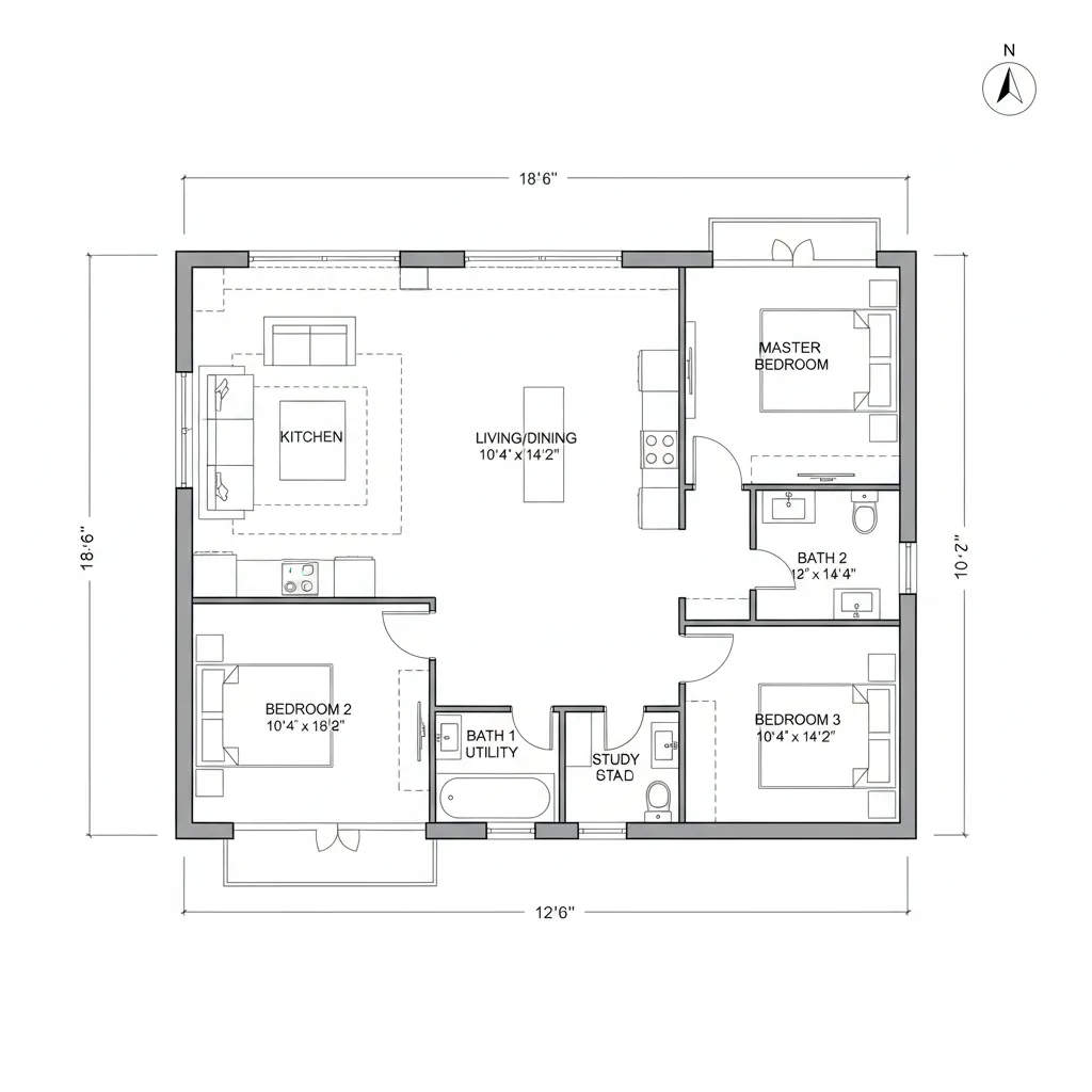 Contoh Gambar Denah Rumah AutoCAD untuk Inspirasi Desain