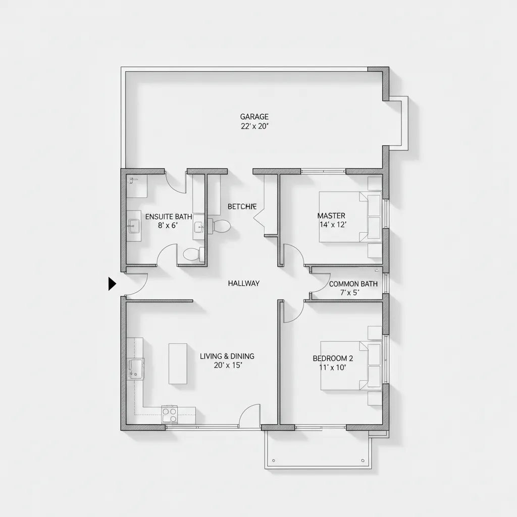 Contoh denah rumah sederhana dengan ukuran ruang