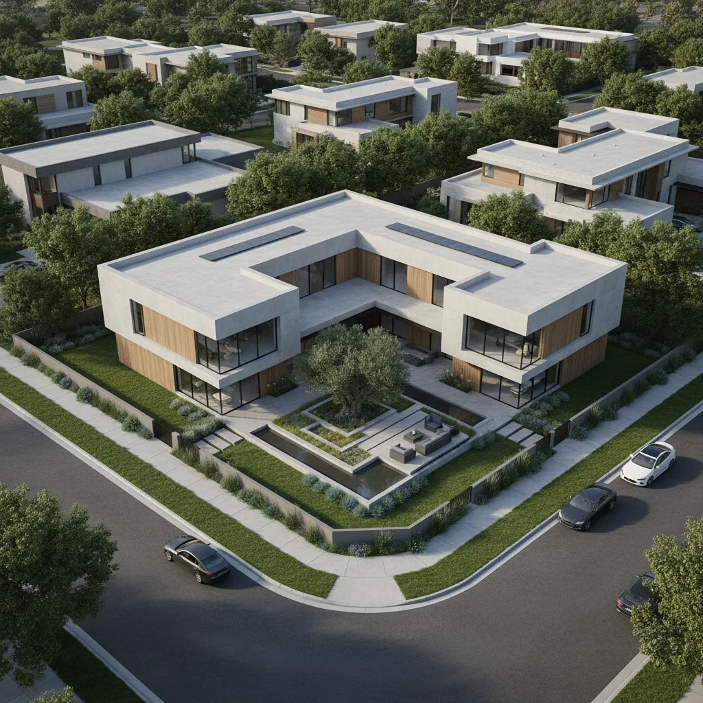 Contoh rumah leter L di lahan sudut
