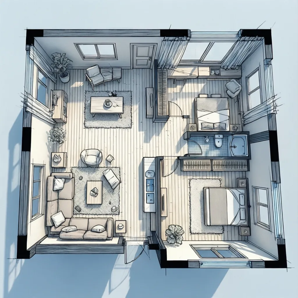 Contoh denah rumah sederhana tampak atas