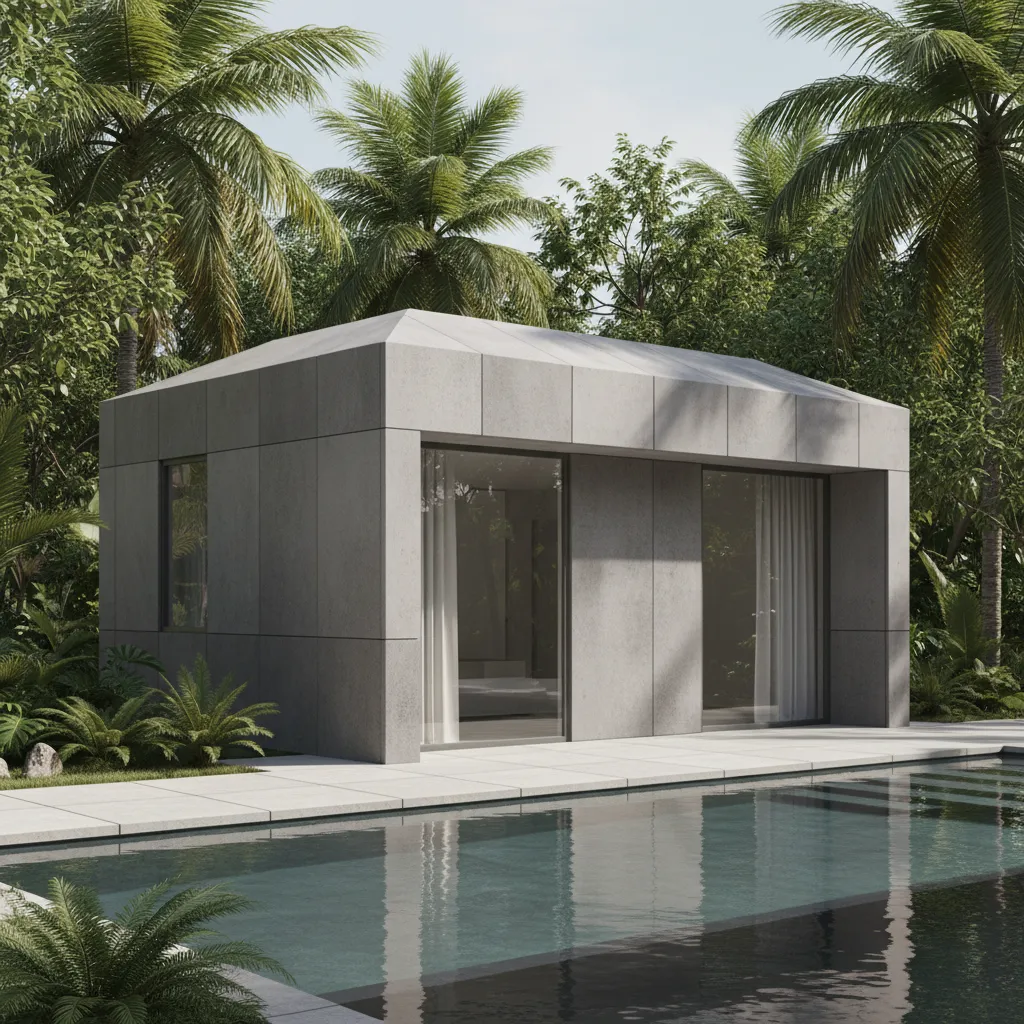 Contoh desain rumah GRC sederhana dengan bentuk minimalis