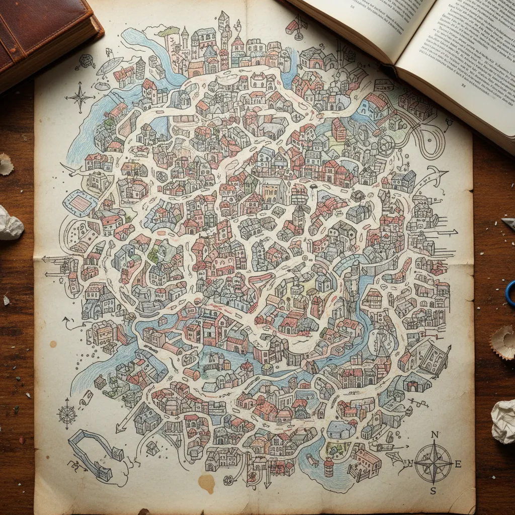 Contoh denah yang terlalu rumit dan sulit dibaca