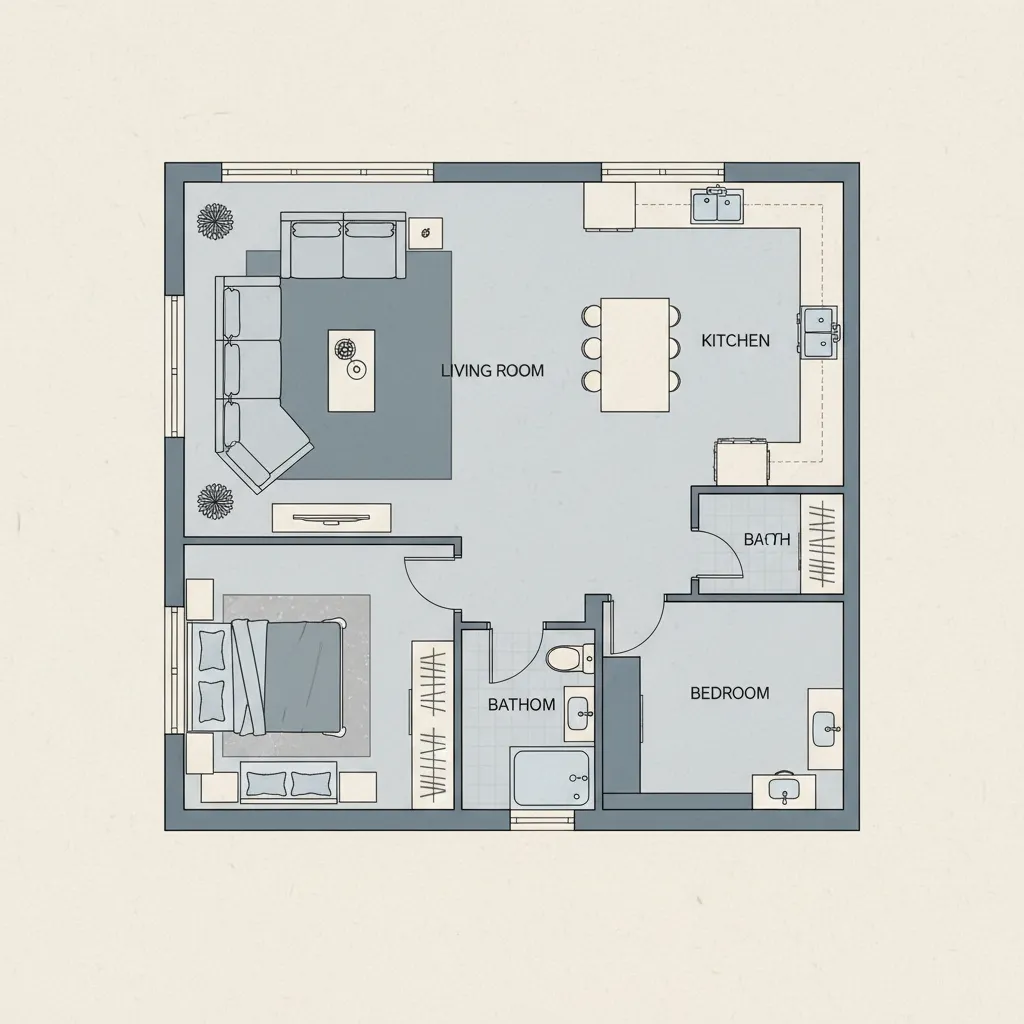 contoh layout denah rumah dengan beberapa ruangan