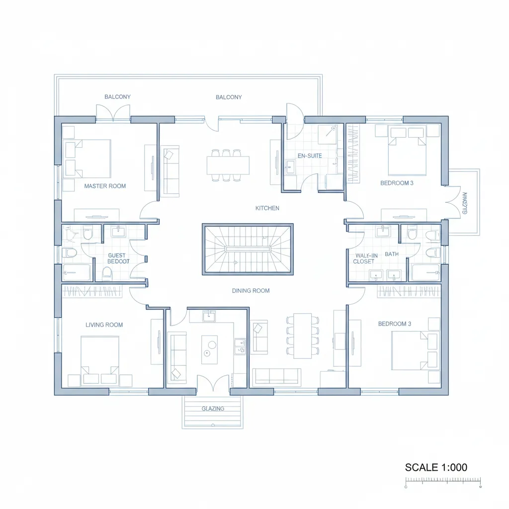 Contoh denah rumah dengan skala 1 banding 100