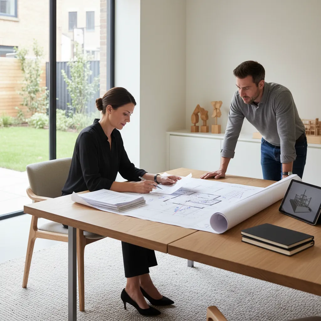 homeowner reviewing contractor renovation estimate documents