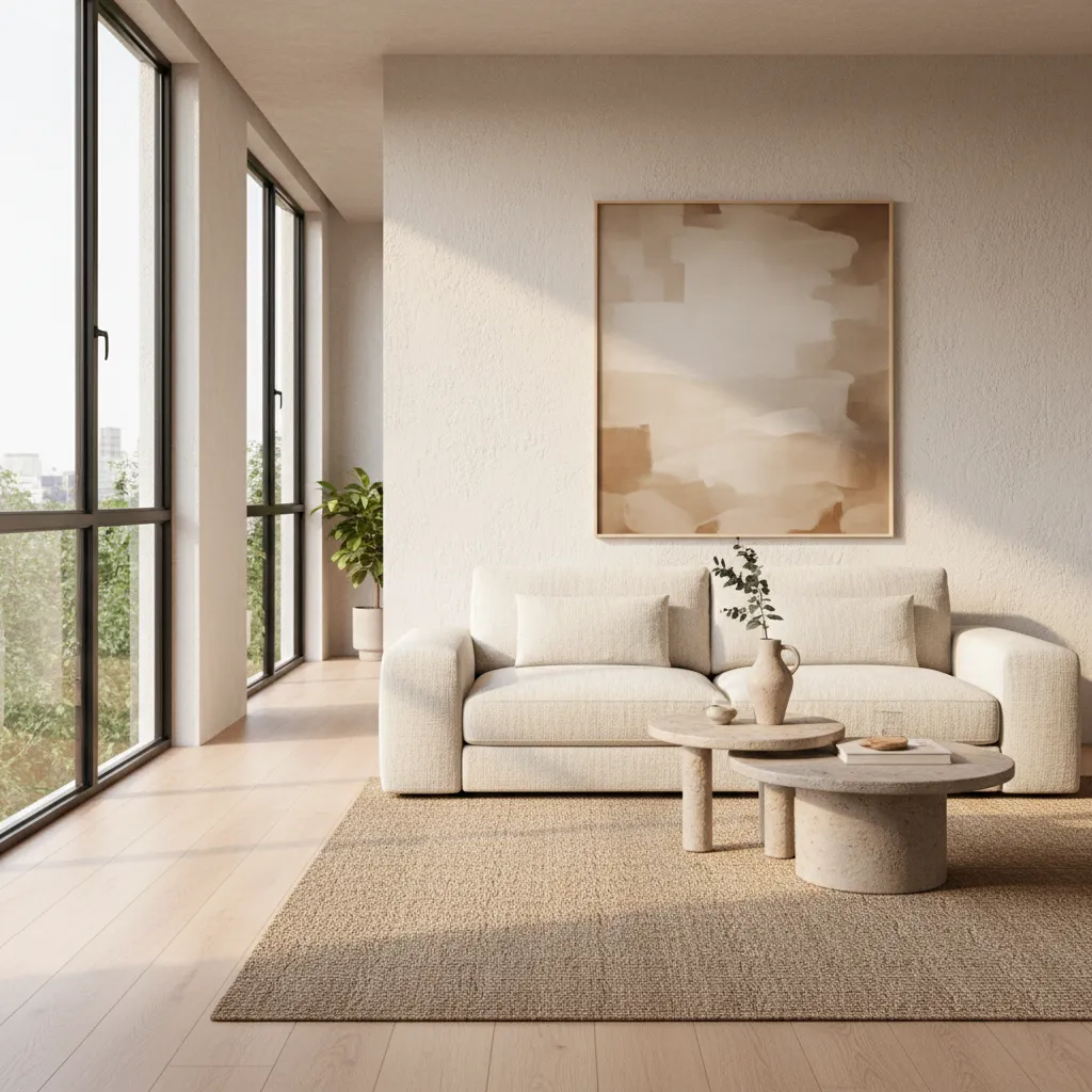 Interior render showing realistic lighting and materials created in Coohom