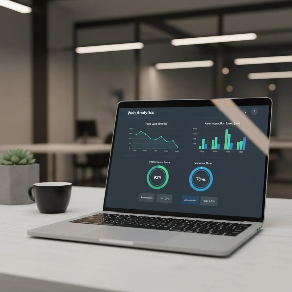Performance dashboard showing Core Web Vitals impact from 3D product page