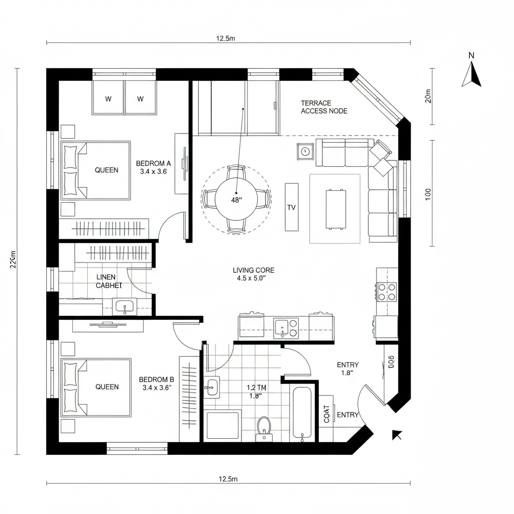 Corner 2-Bed with Dual Aspect Living Core