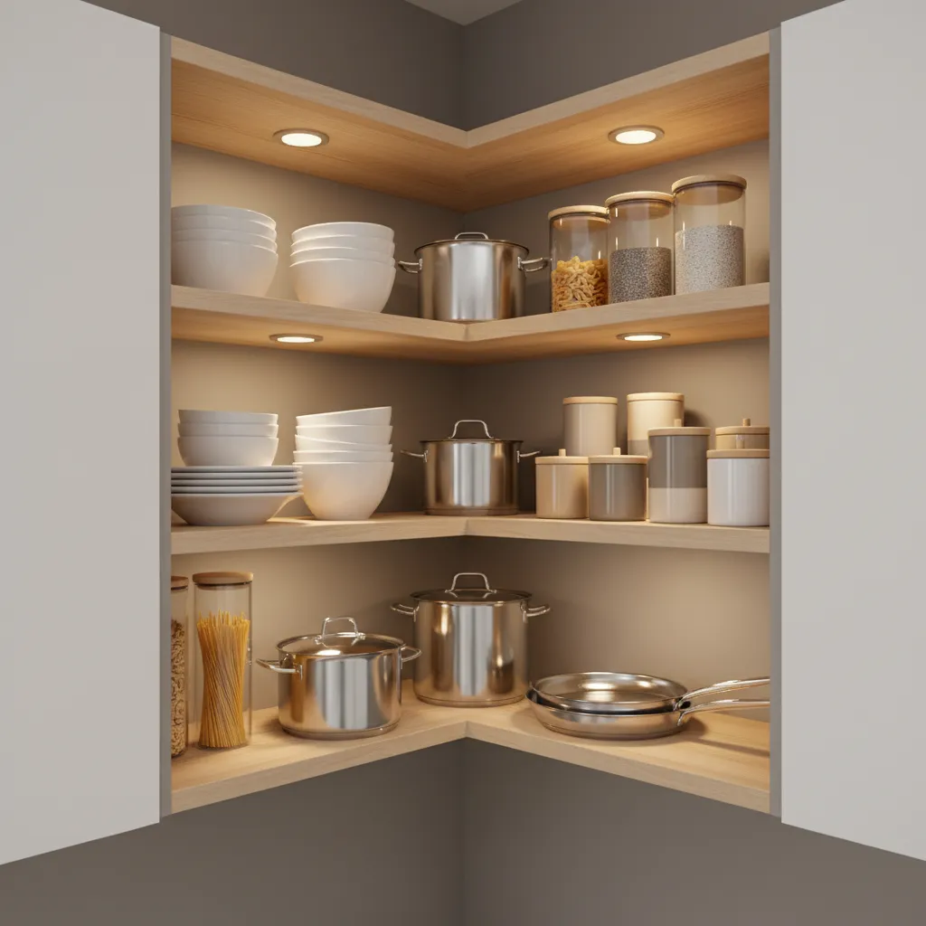 Improving Visibility Inside Corner Cabinets