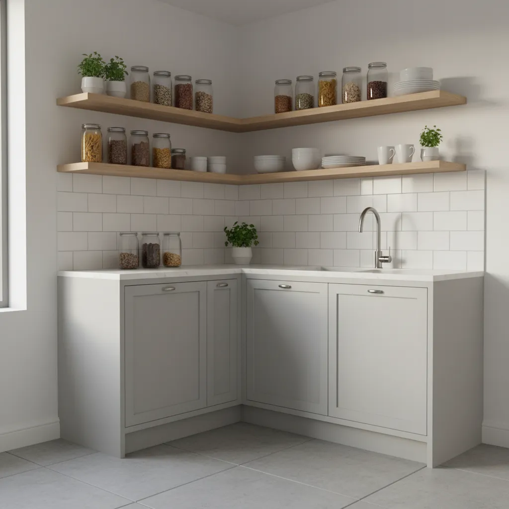 Combining Corner Shelving with Wall Storage