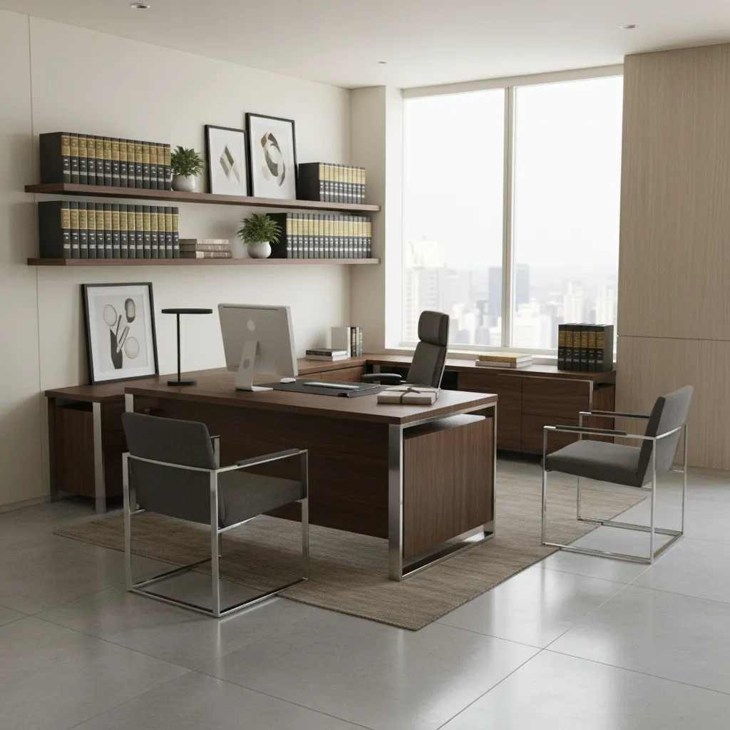 Corner Desk Layout for Attorneys