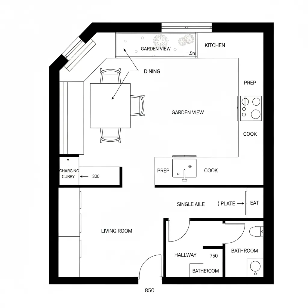 Corner Nook Off the Kitchen Spine