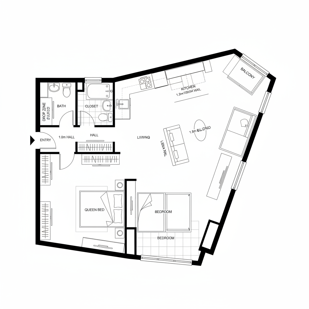 Angular Apartment Floor Plans: Fix Wasted Corners