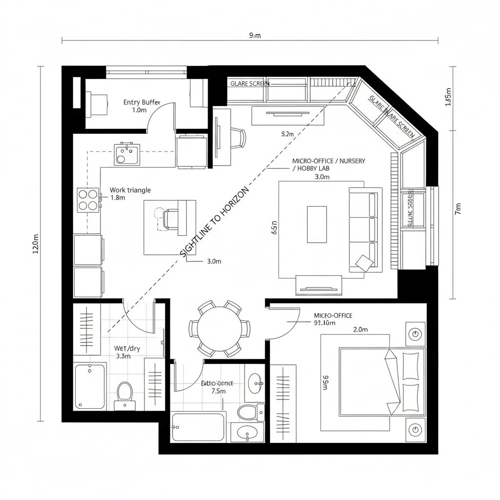 Corner Panorama with Micro-Office Niche