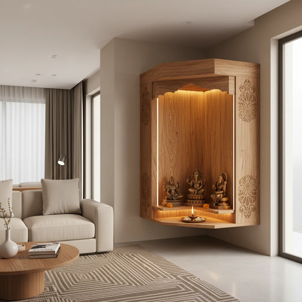 5 Corner Pooja Mandir Designs for Small Homes