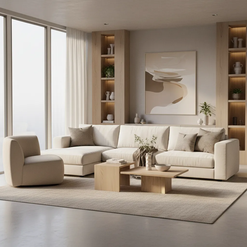 living room corner seating matching sofa and decor colors