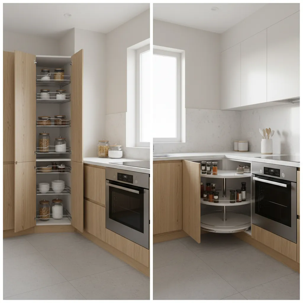 Corner Tall Cabinets vs Lazy Susan Cabinets: Which Maximizes Kitchen Storage Better?