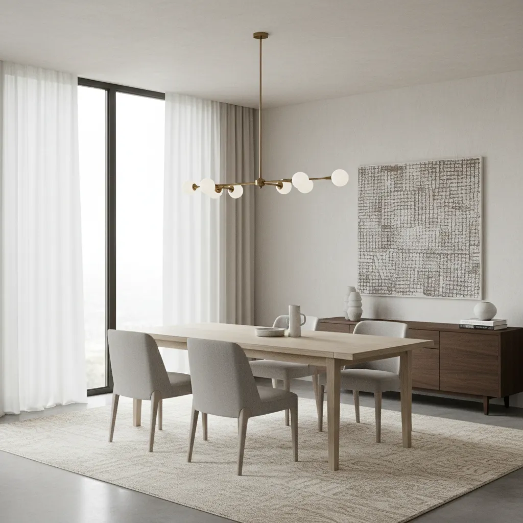 Dining room chandelier hanging 30 to 36 inches above table surface