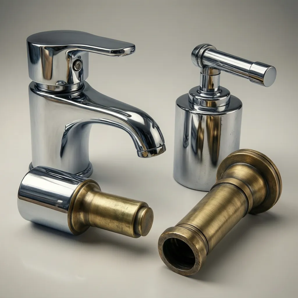 Comparison of stainless steel brass and chrome bathroom fixtures