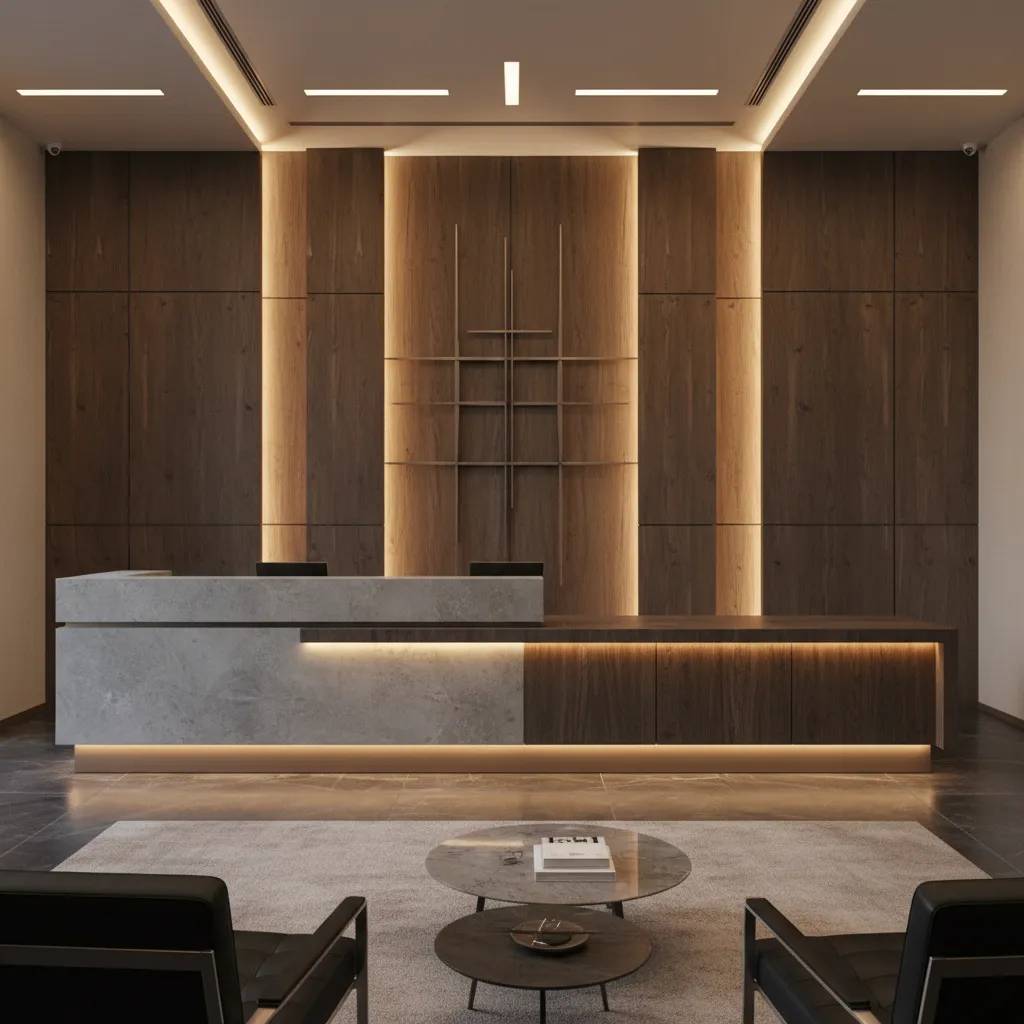 Mostrador moderno con iluminación LED integrada