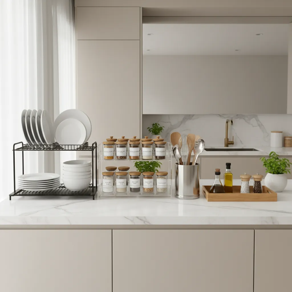 Countertop Kitchen Organizer Types Compared: Racks, Trays, Shelves, and Caddies