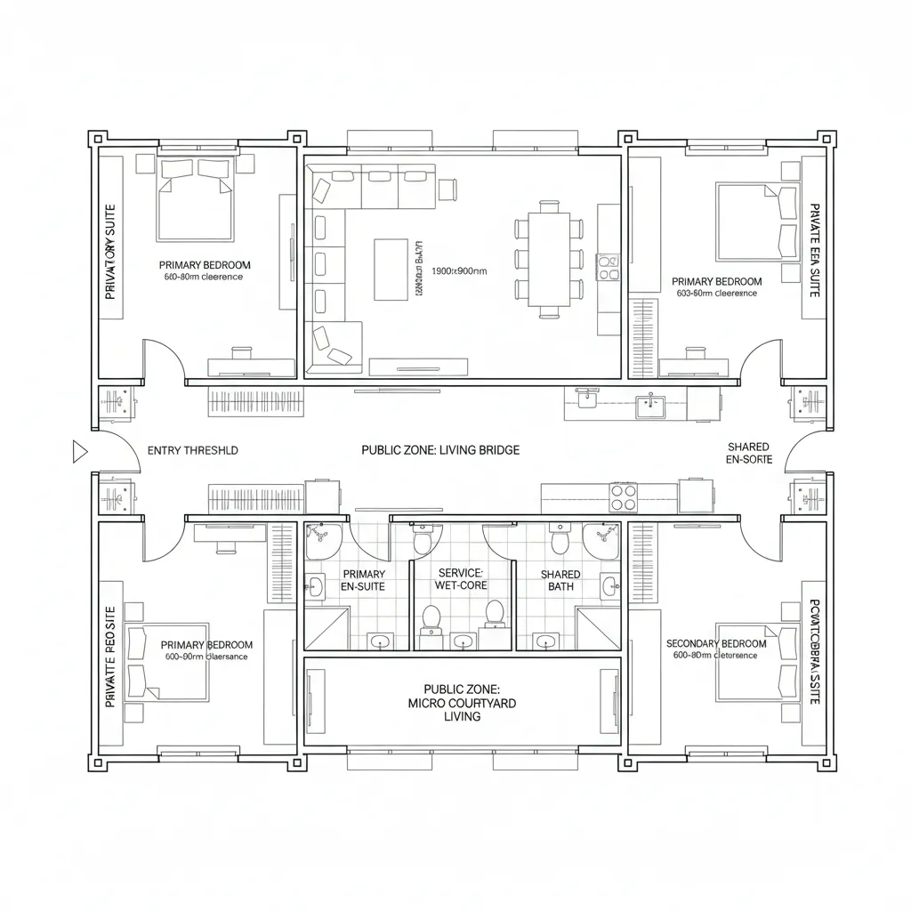 Courtyard Bridge with Wet-Core