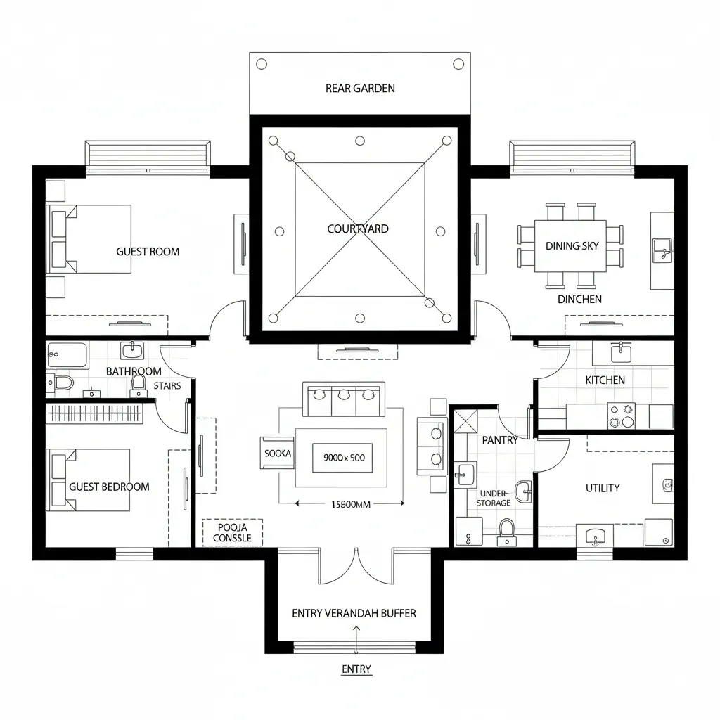 Kerala Home Ground Floor and First Floor Plan
