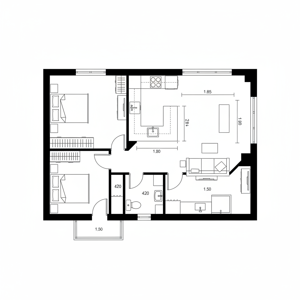 Cramped 1 Bedroom? Charleville Road W14 Floor Plan Fix