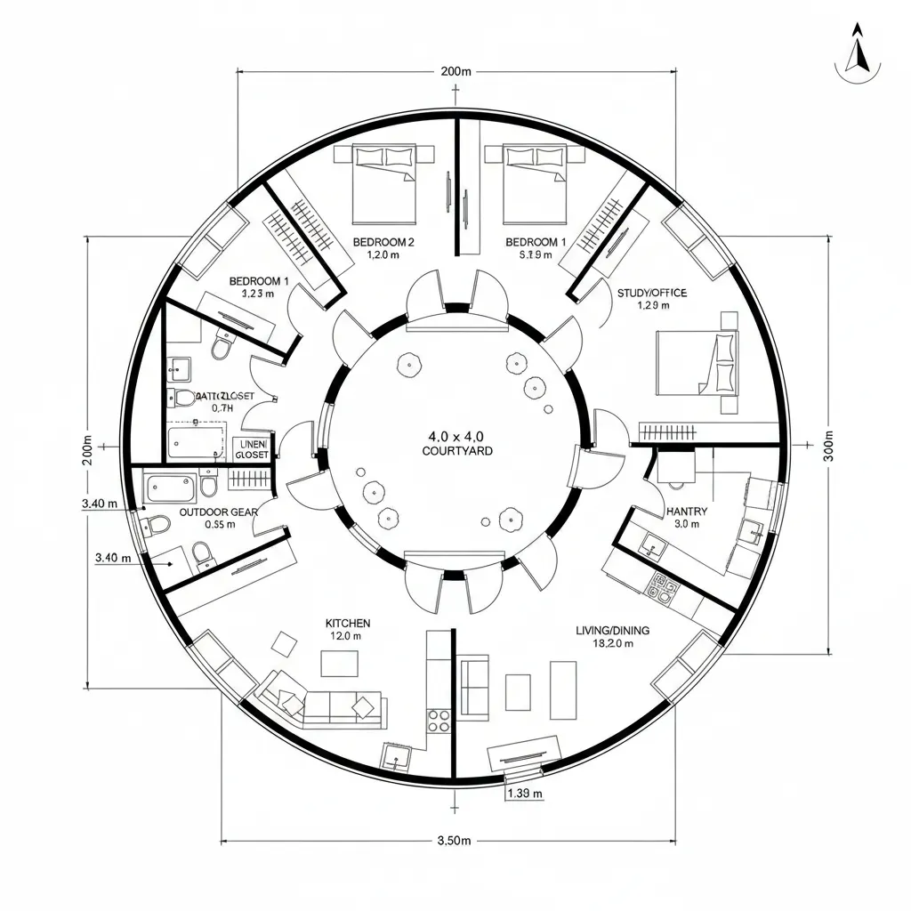 Courtyard Loop with Quiet Corners