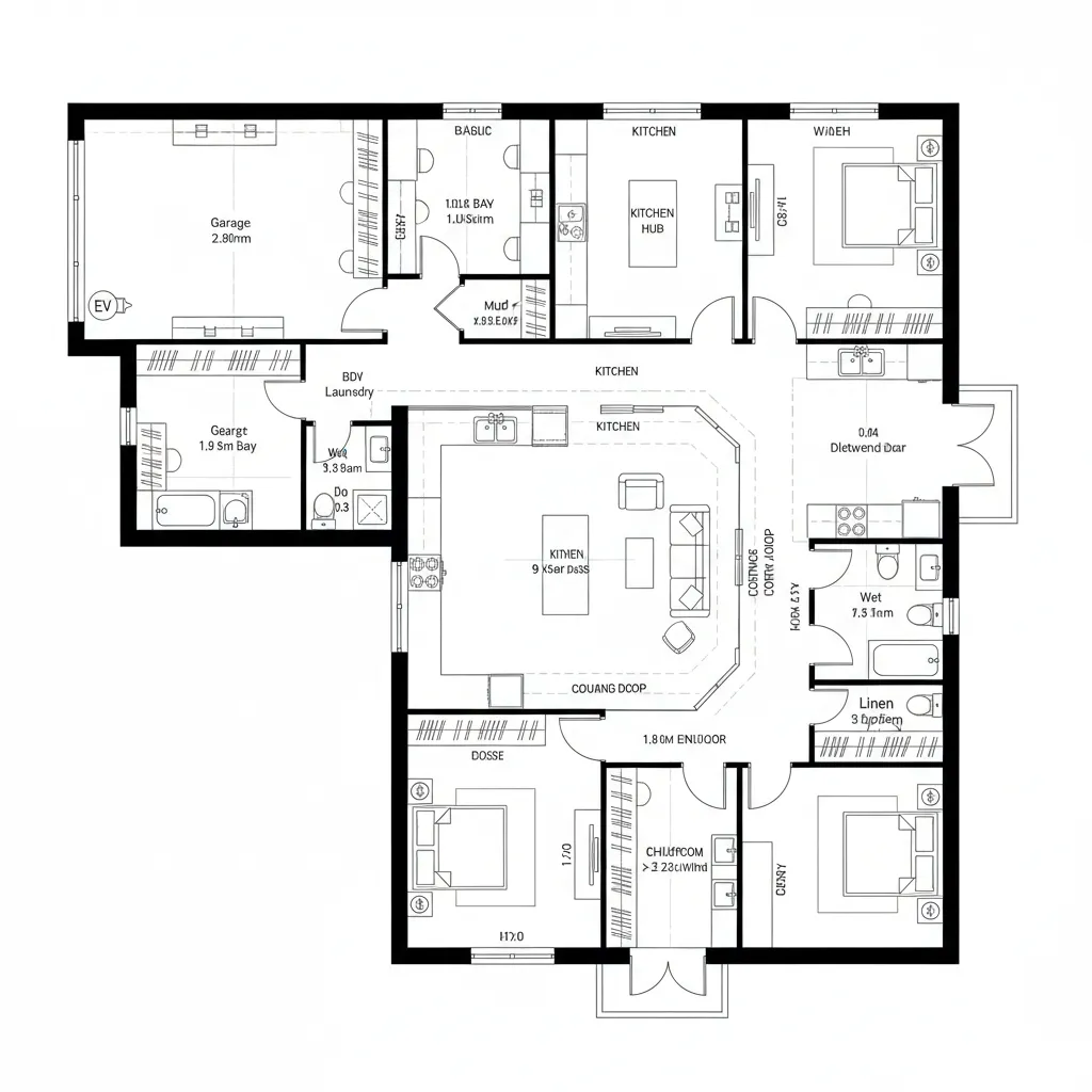 Courtyard Spine Layout