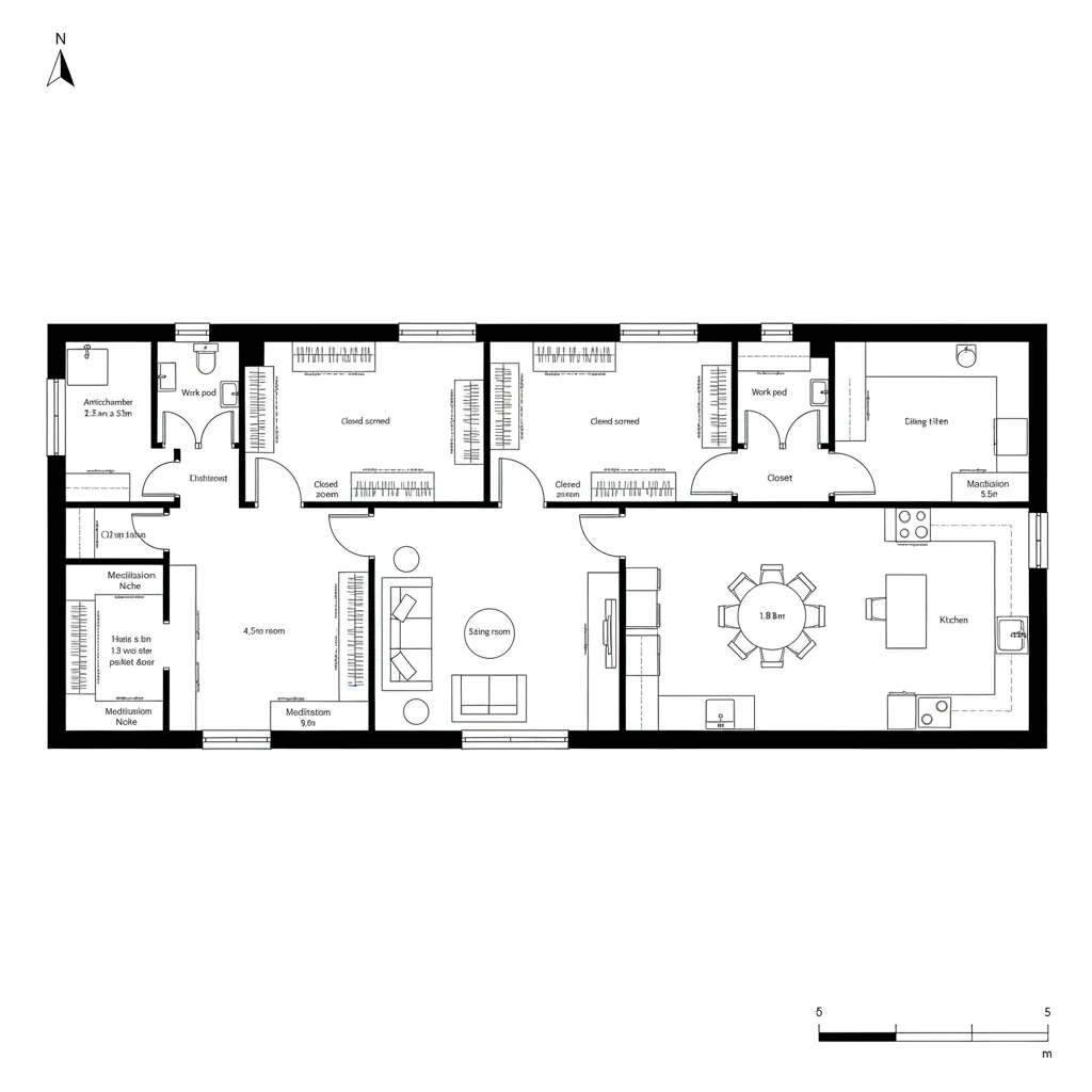 Courtyard Spine With Peripheral Rooms