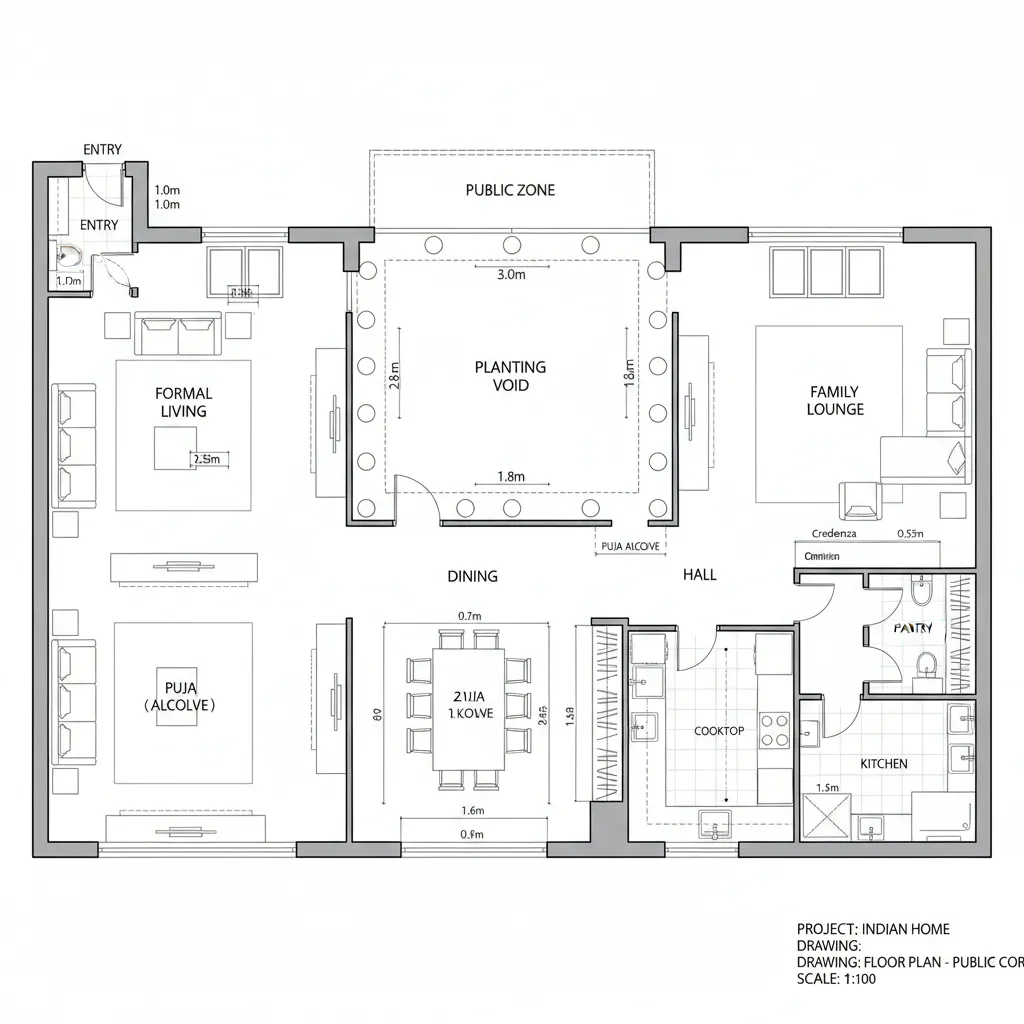 Courtyard Spine with Dual Living