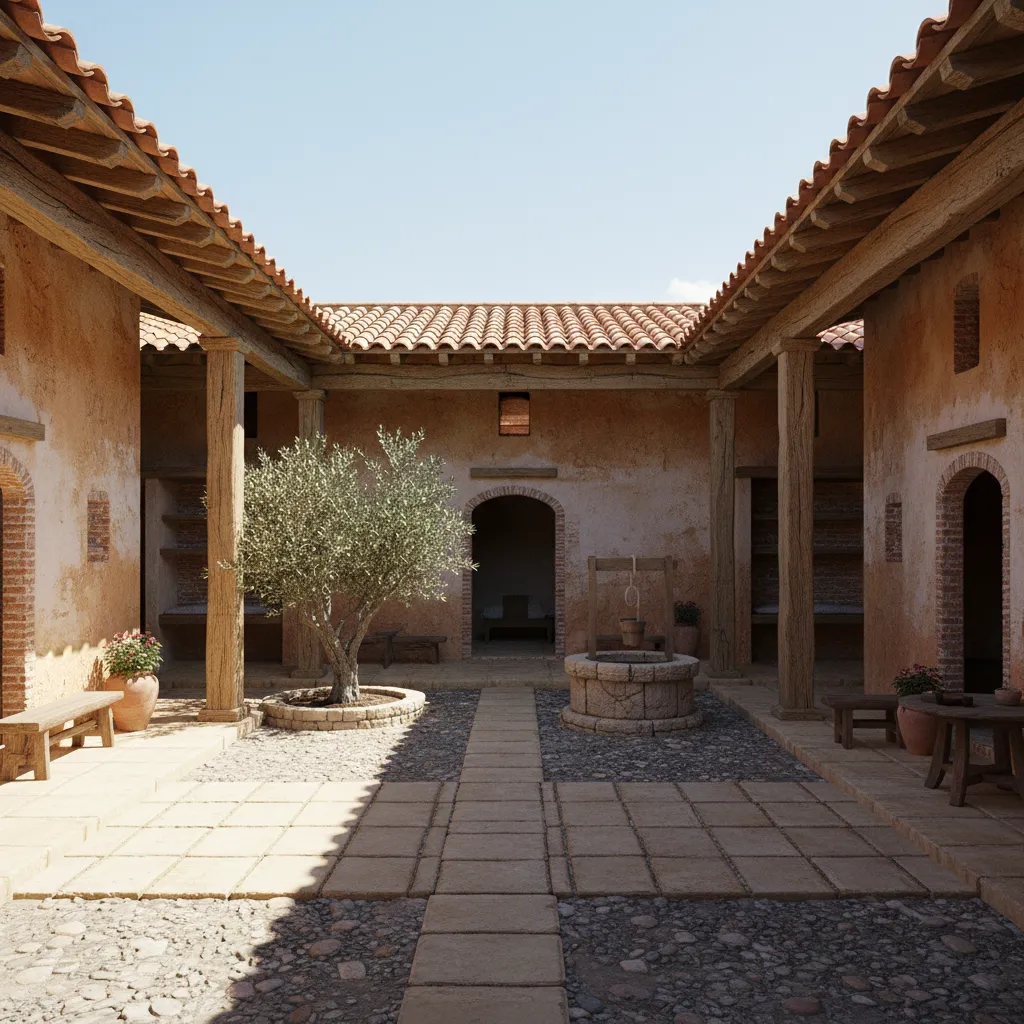 traditional courtyard village house with open ventilation design