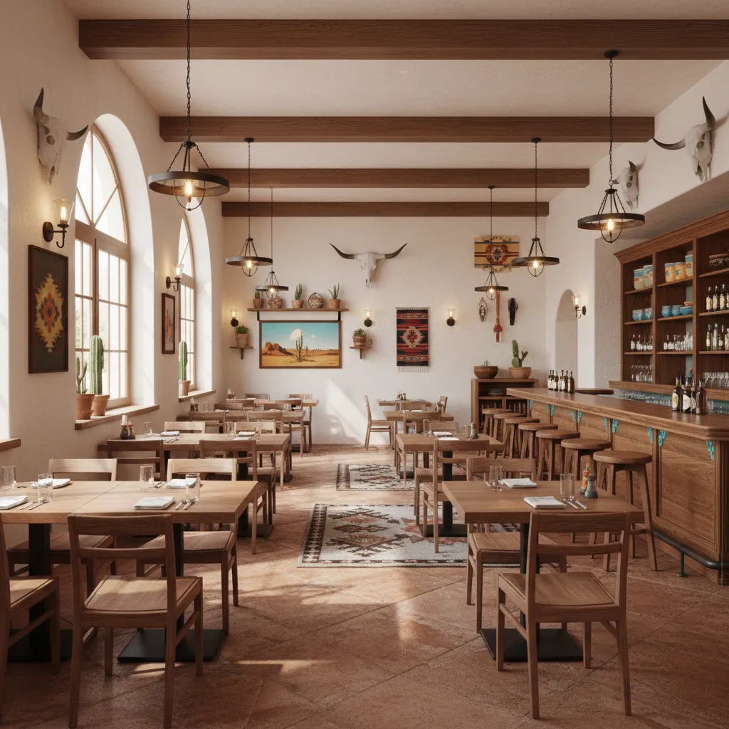 Interior dining area of Coyote Kitchen Boone with casual seating and relaxed atmosphere