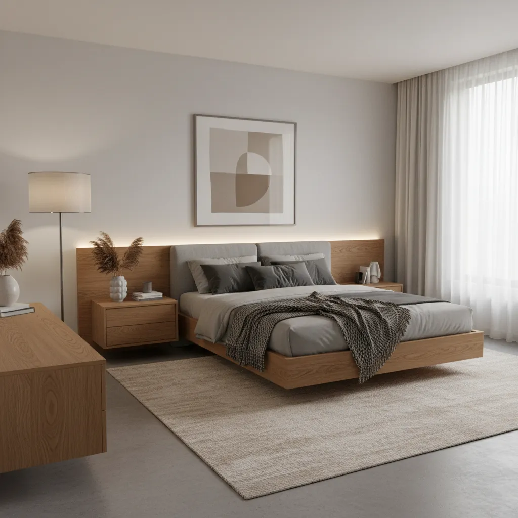 Phòng ngủ nhà riêng thiết kế hiện đại và ấm cúng