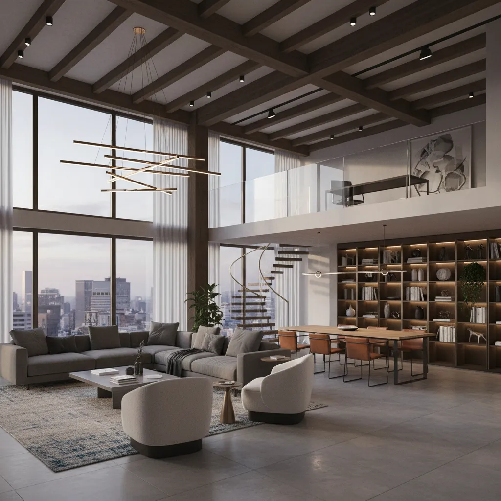 complex architectural rendering scene showing high detail environment