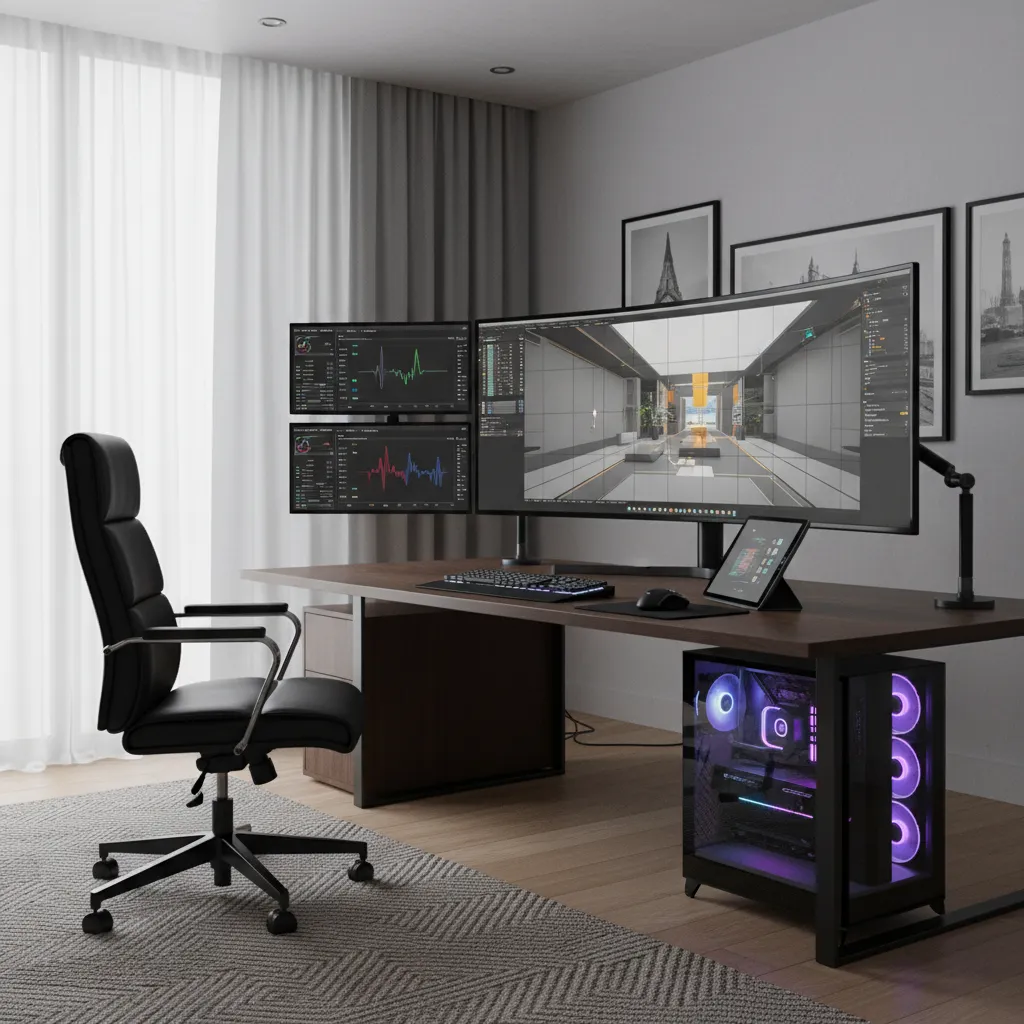 3D rendering workstation showing CPU usage during rendering