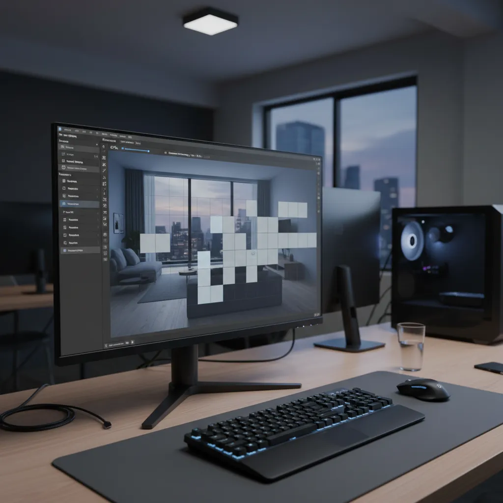render tiles being processed by CPU threads in 3D rendering software