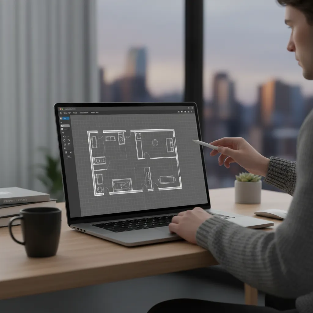Creación de plano de vivienda en herramienta digital de planificación