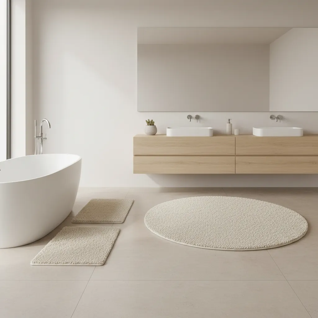 Best Materials for Cream Bathroom Rugs Cotton Chenille Memory Foam or Microfiber