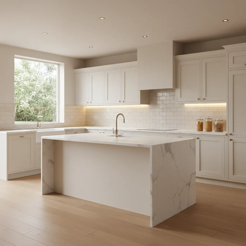 Professional Kitchen Lighting Design for Neutral Cabinet Colors