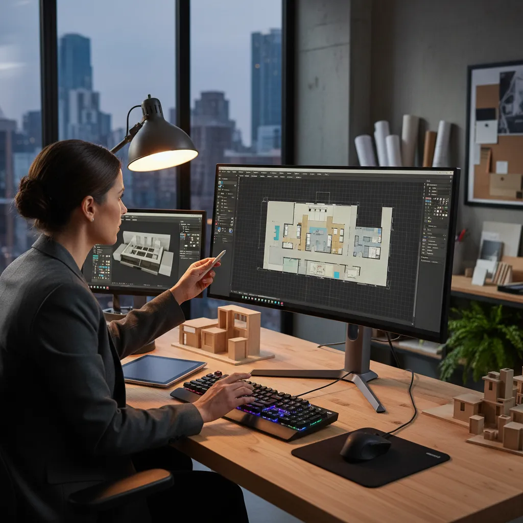 Creación de plano de vivienda en software digital