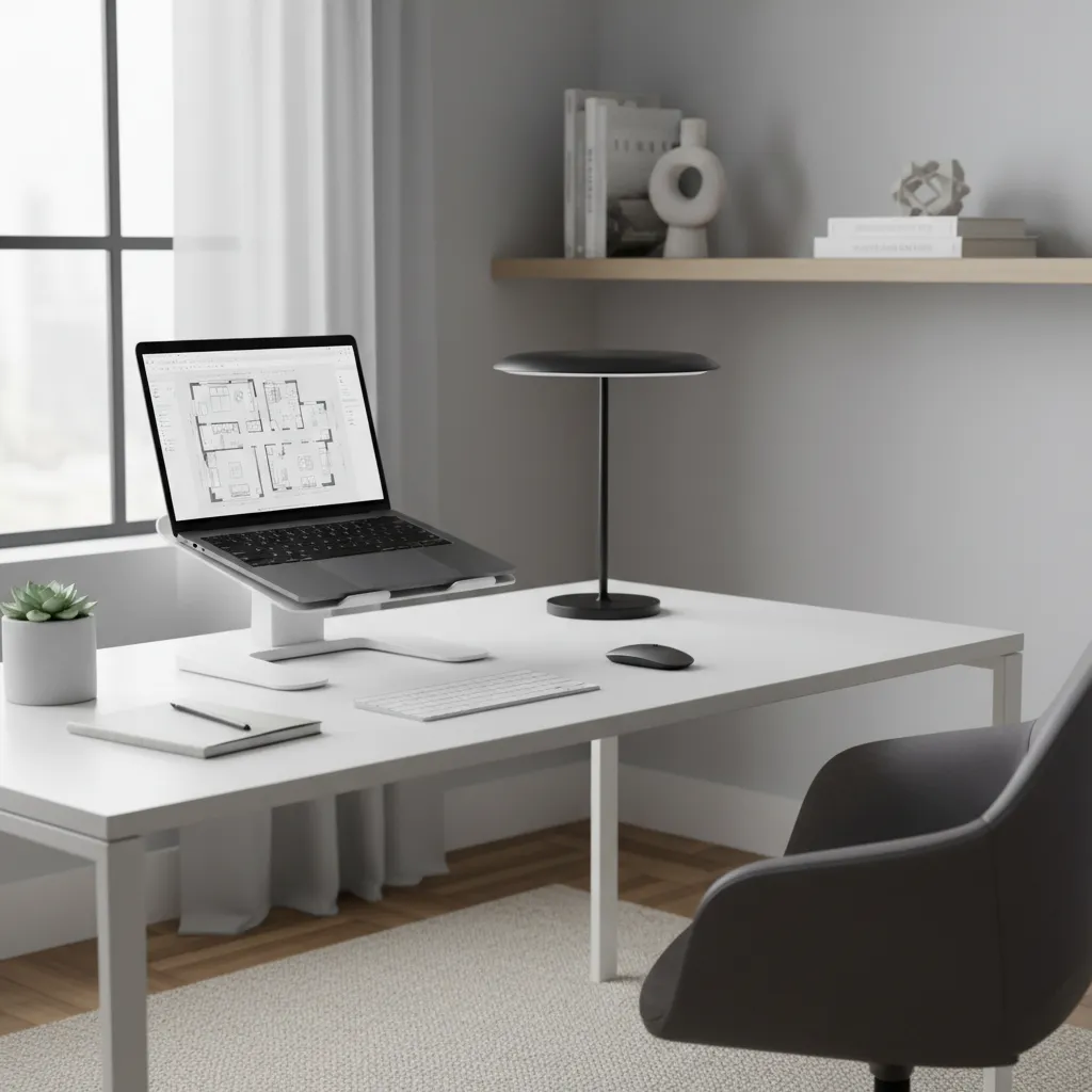 Persona creando un plano de vivienda en un ordenador