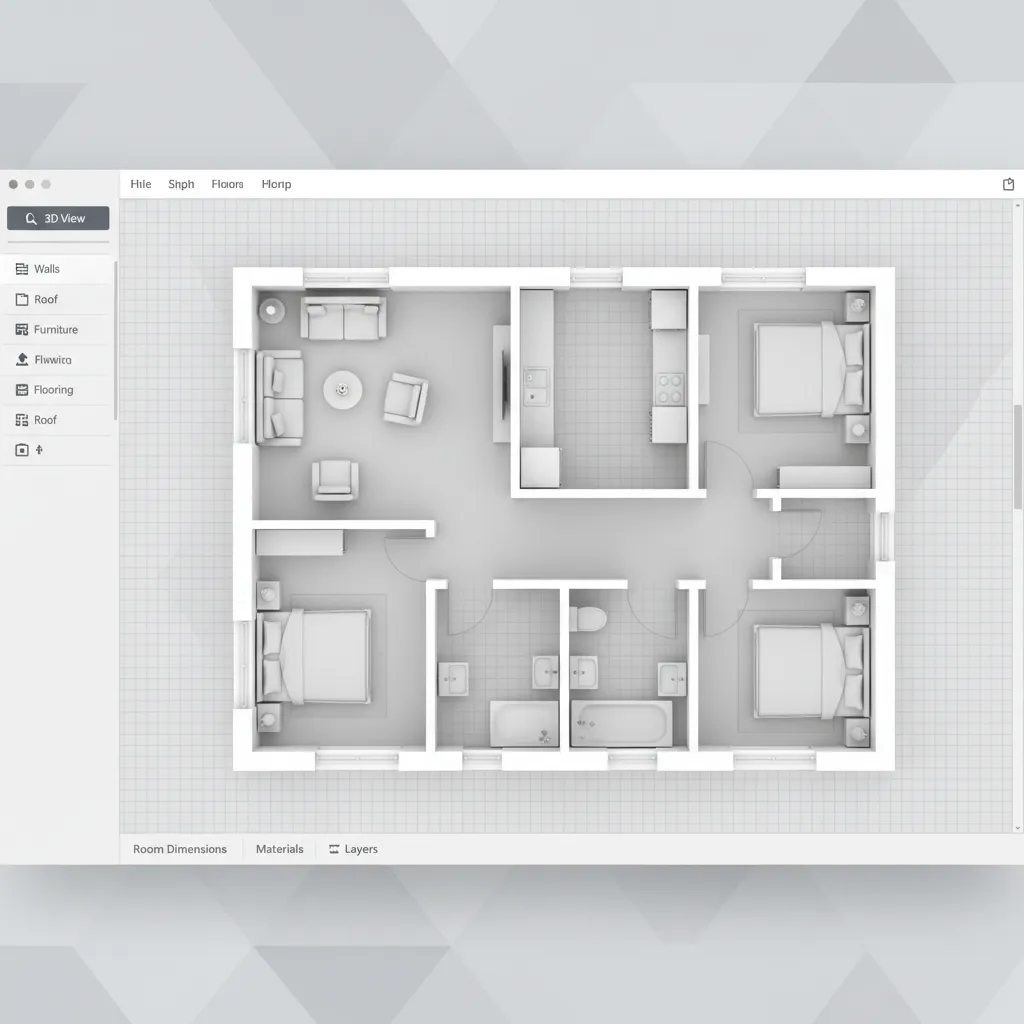 User creating a floor plan in simple 3D home design software