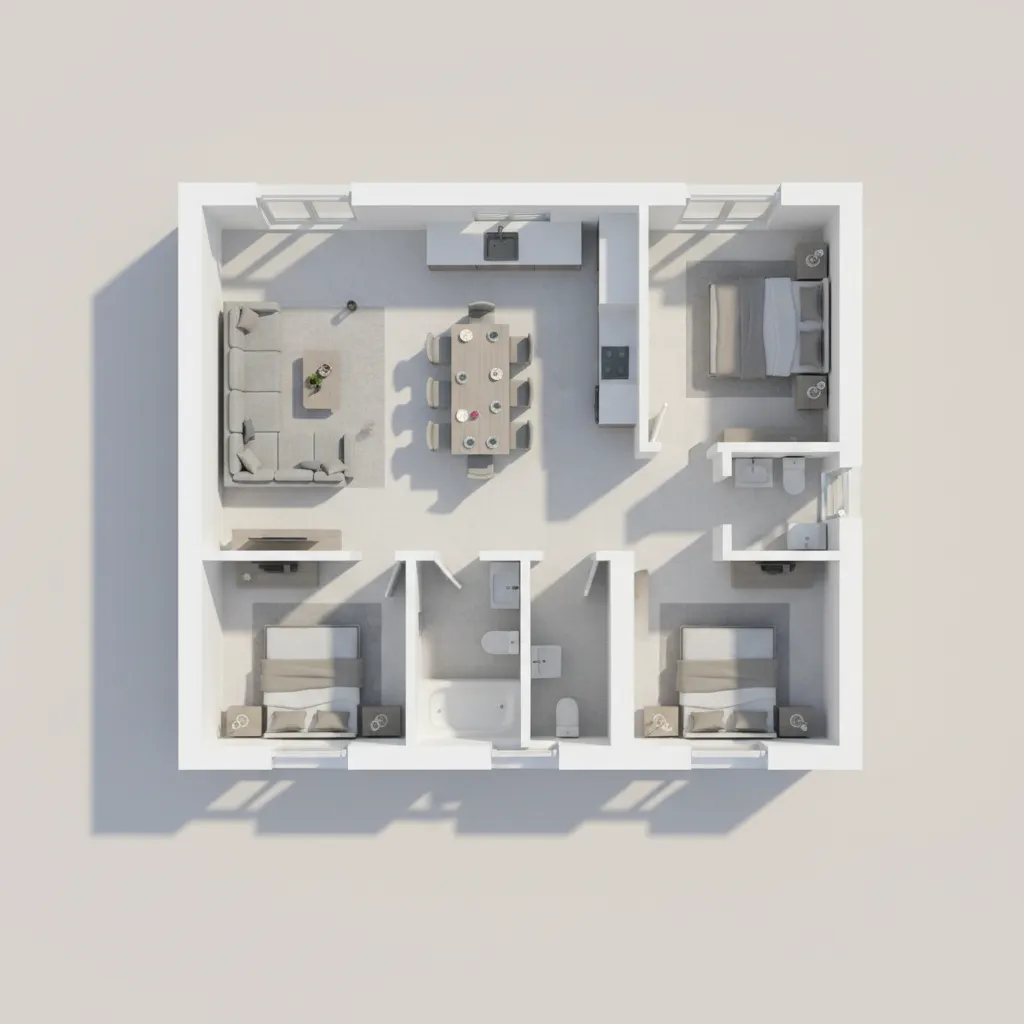 criação de layout residencial em programa de planta 3D